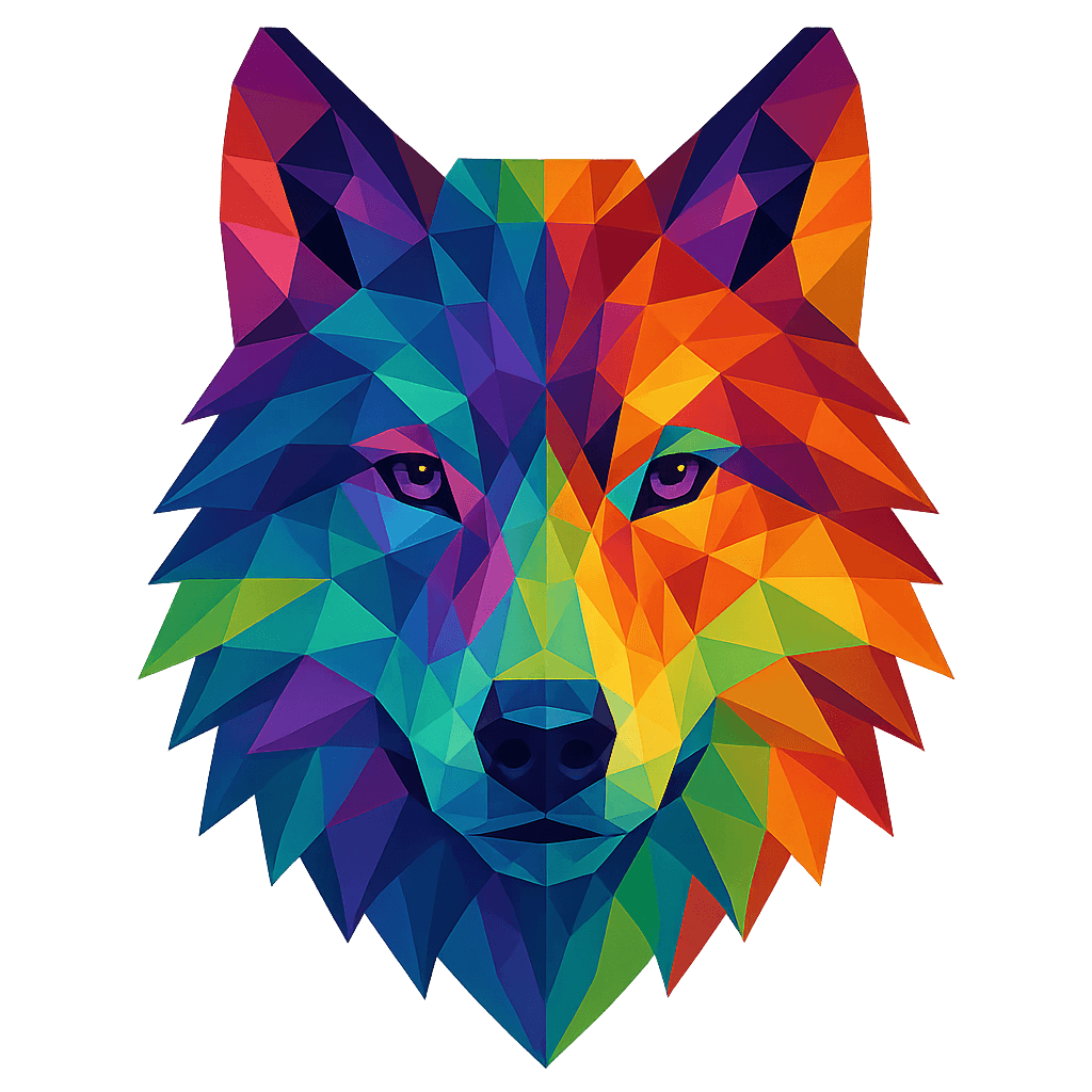 Geometric Low-poly Wolf Hat