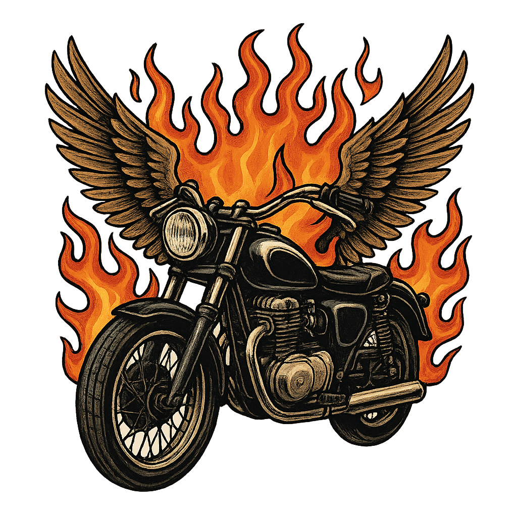 Vintage Motorcycle With Tee