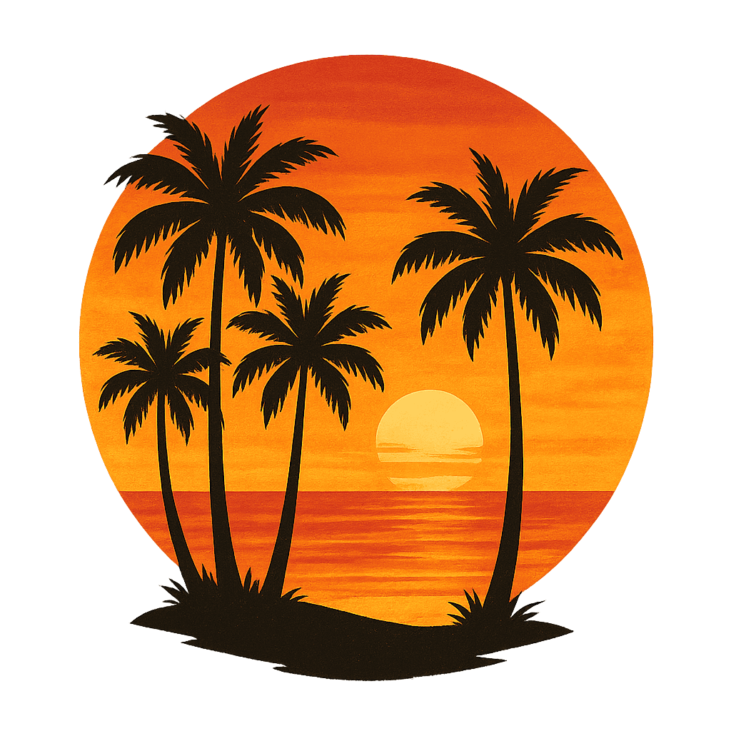 Tropical Sunset Paradise Hat